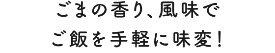 ごまの香り、風味でご飯を手軽に味変!
